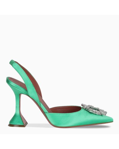 green slingback pumps