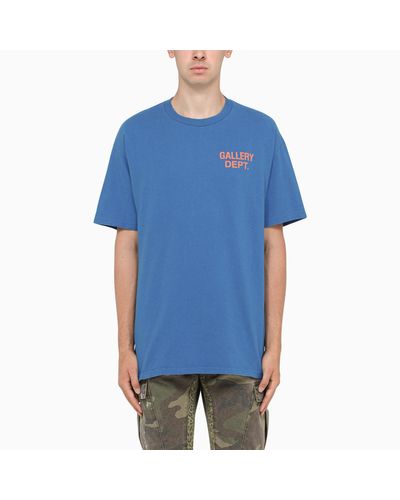 GALLERY DEPT. Cotton T-shirt With Orange Logo Print in Blue for 