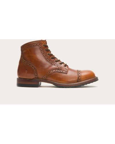frye logan brogue cap toe