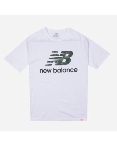 New Balance Cotton T-shirt in White for Men - Lyst