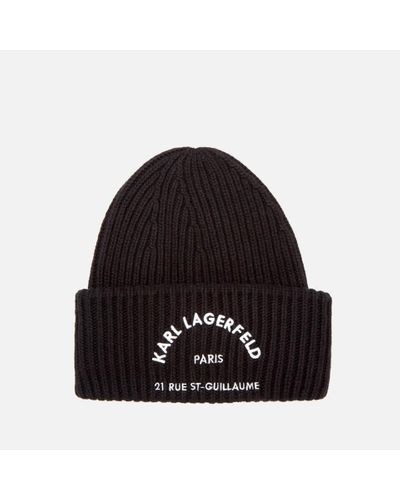 Karl Lagerfeld Wool Rue St Guillaume Beanie Hat In Black Lyst Karl Lagerfeld Wool Rue St Guillaume Beanie Hat In Black Lyst