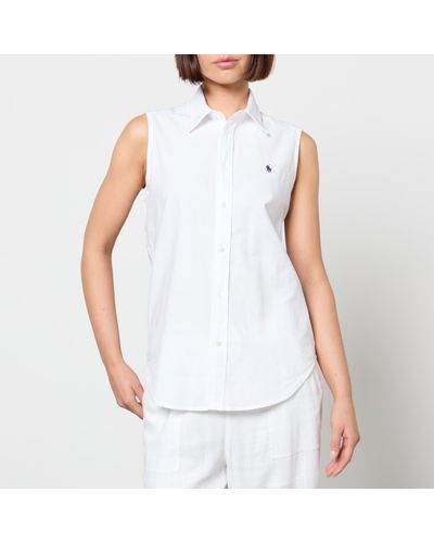 Polo Ralph Lauren Sleeveless Cotton-canvas Shirt - White