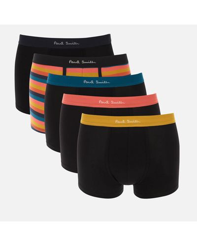 PS by Paul Smith Paul Smith Loungewear '5 Pack Stripe Mix Boxer Shorts - Black