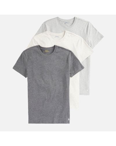 Ralph Lauren '3 Pack Crewneck T-Shirts - Gray