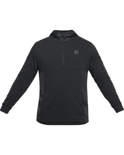 Under Armour Cotton Threadborne Terry Hoody in Black for Men - Lyst