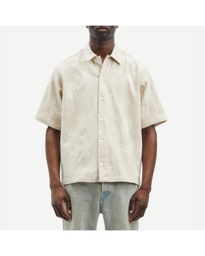 Samsøe & Samsøe Saayo Embroidered Cotton-blend Shirt - Natural