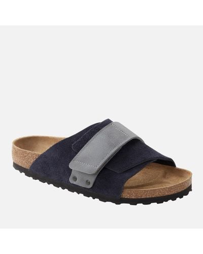 Birkenstock Kyoto Suede Slide Sandals - Blue