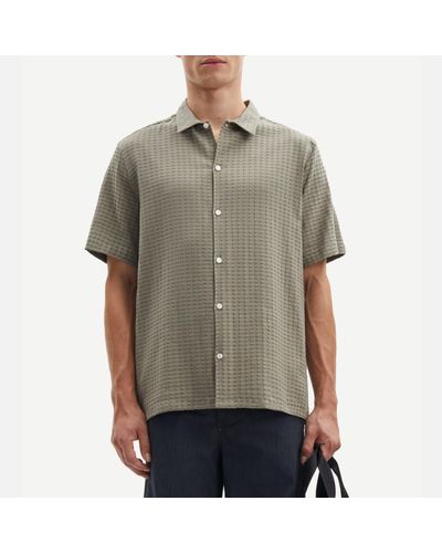 Samsøe & Samsøe Avan Cotton-blend Jacquard Shirt - Gray