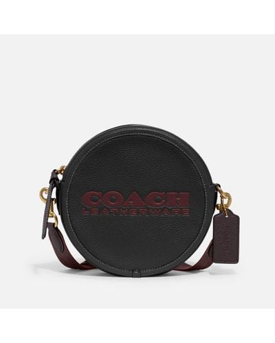 COACH Colorblock Leather Kia Circle Bag - Black