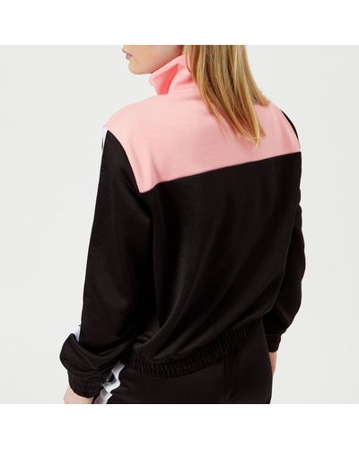 Juicy Couture Cotton Stripe Tricot Half Zip Track Jacket in Black - Lyst