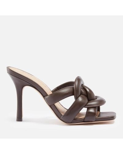 COACH Kellie Leather Heeled Sandals - Brown