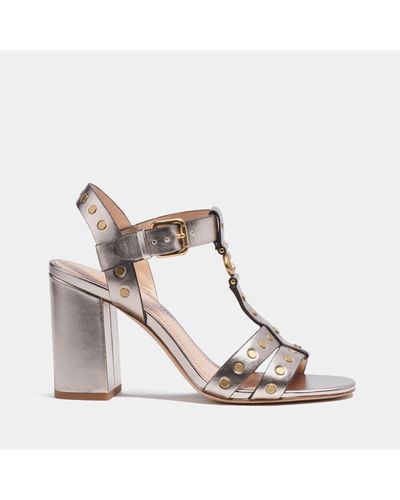 COACH 's Margaret Metallic Leather Heeled Sandals - Multicolor