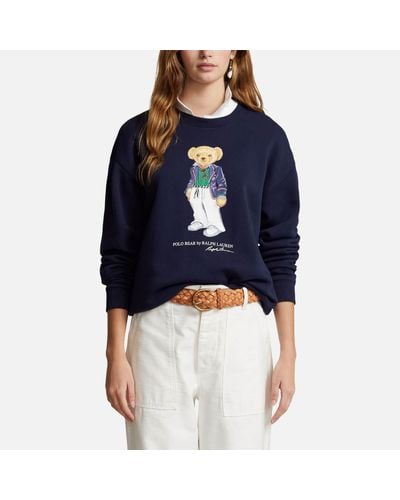 Polo Ralph Lauren Bear Cotton-blend Jersey Sweatshirt - Blue