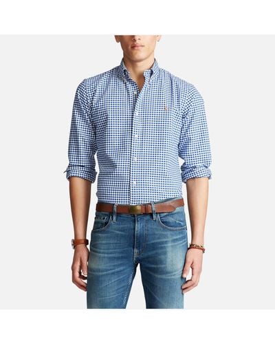 Polo Ralph Lauren Custom Slim-Fit Oxford Cotton Shirt - Blue