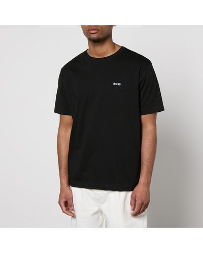 BOSS Boss Coral Reverse Graphic Cotton-Jersey T-Shirt - Black
