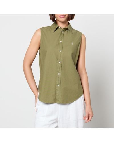 Polo Ralph Lauren Sleeveless Cotton-canvas Shirt - Green