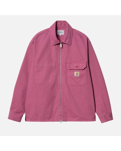 Carhartt Rainer Heringbone Cotton Shirt Jacket - Pink