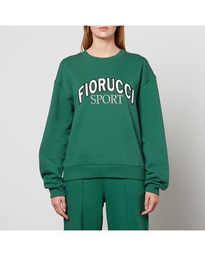 Fiorucci Logo-Embroidered Cotton Sweatshirt - Green