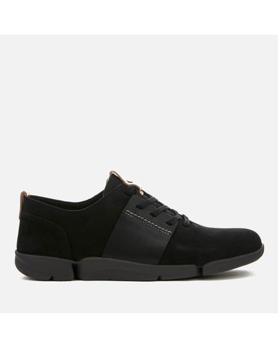 Clarks Tri Caitlin Leather Trainers in Black - Lyst