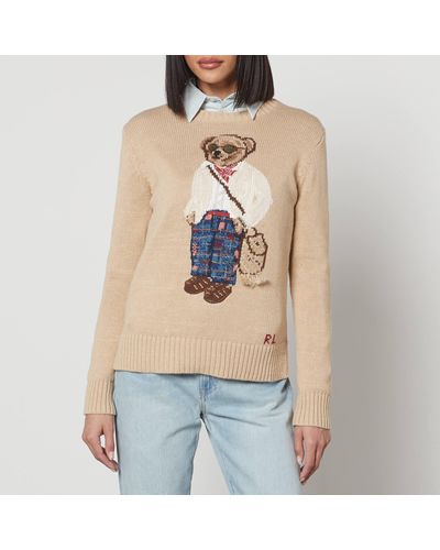 Polo Ralph Lauren Intarsia-knit Cotton Jumper - Natural