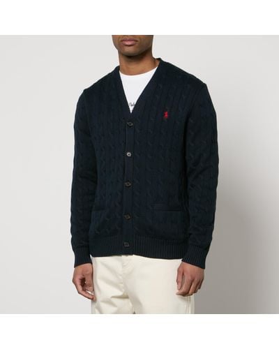 Polo Ralph Lauren Roving Cable-Knit Cotton Cardigan - Blue