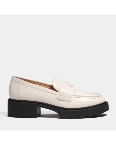 COACH Leah Leather Loafer - White