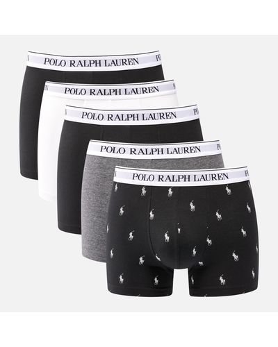 Ralph Lauren Polo Plain Logo Cotton Stretch Trunks - Black