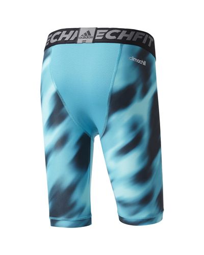 adidas Techfit Climachill 9"" Compression Shorts in Blue for Men - Lyst