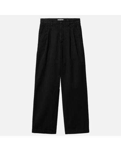 Carhartt Cara Pleated Cotton-blend Trousers - Black