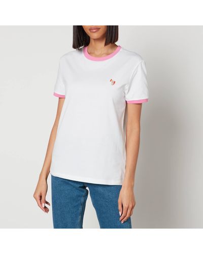PS by Paul Smith Logo-embroidered Cotton-jersey T-shirt - White