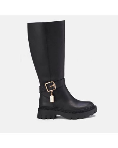 COACH James Leather Knee-high Boots - Black