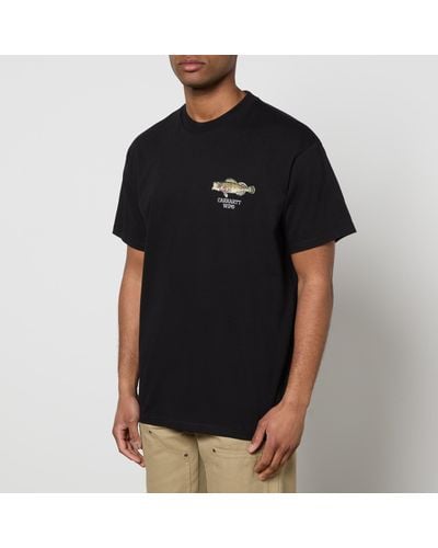 Carhartt Fish Graphic-print Organic Cotton-jersey T-shirt - Black