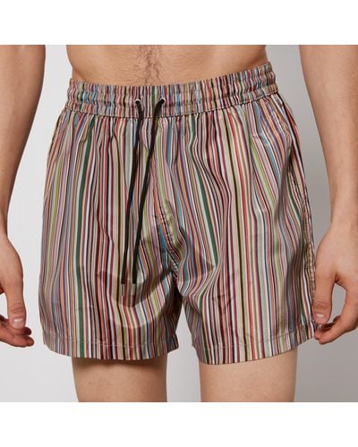 Paul Smith Swim Striped Shell Shorts - Red