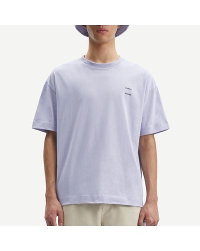 Samsøe & Samsøe Joel Organic-Cotton Jersey T-Shirt - Purple