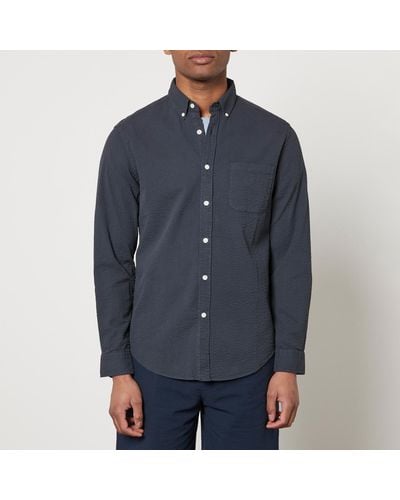 Portuguese Flannel Atlantico Stripe Cotton-seersucker Shirt - Blue