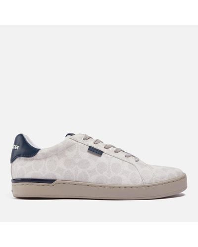 COACH Lowline Signature Cupsole Coated-Canvas Sneakers - White
