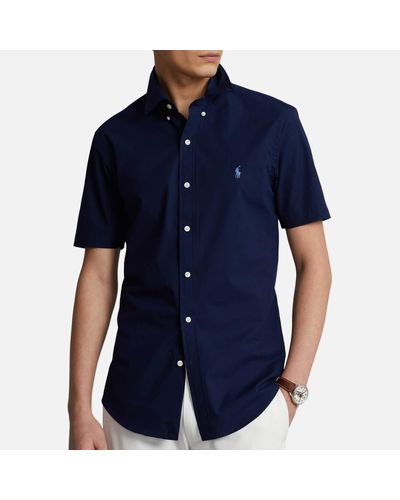 Polo Ralph Lauren Slim-Fit Stretch-Cotton Poplin Shirt - Blue