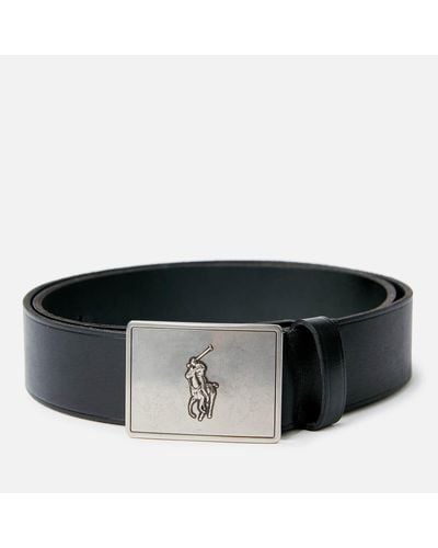 Polo Ralph Lauren '36Mm Plaque Vachetta Belt - Black