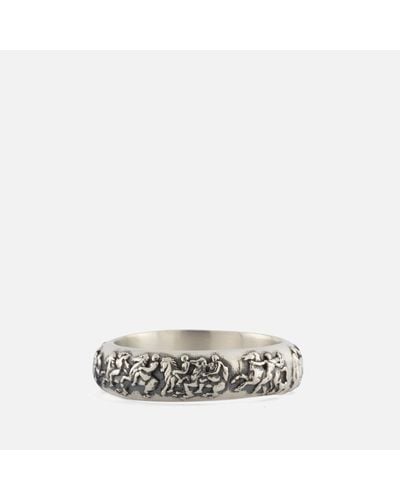 Serge Denimes Frieze Sterling Silver Ring - White