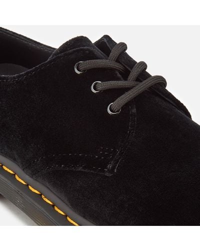 black 1461 pascal velvet flat shoes