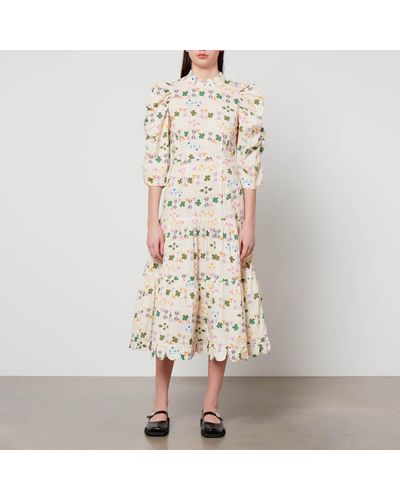 Stella Nova Jennie Printed Cotton Midi Dress - Natural