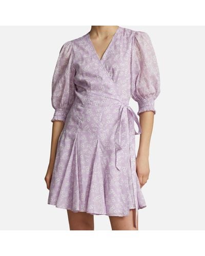 Polo Ralph Lauren Short Sleeve Cotton Day Dress - Purple