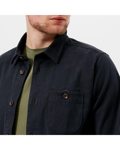 Keebord Long Sleeve Overshirt in Navy 