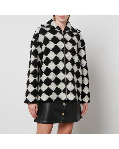 Samsøe & Samsøe Tess Jacquard-knit Wool-blend Overshirt - Black