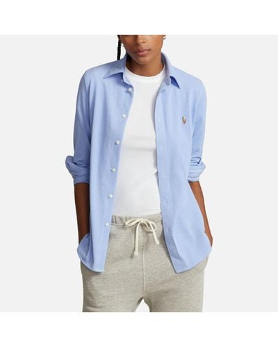 Polo Ralph Lauren Knit Cotton Oxford Shirt - Blue