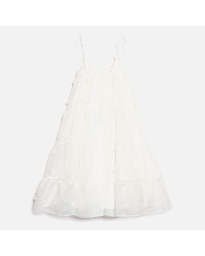 Sister Jane Dream Pixie Petal Tulle Midi Dress - White