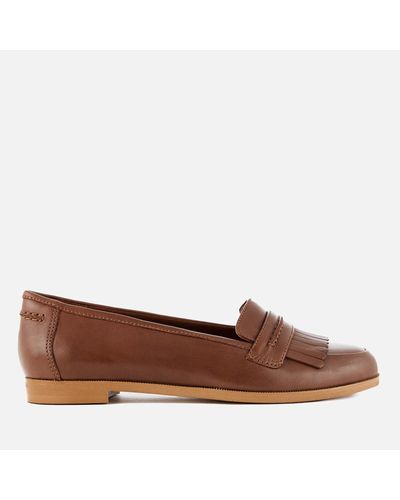 Clarks Andora Crush Leather Loafers in Tan (Brown) - Lyst