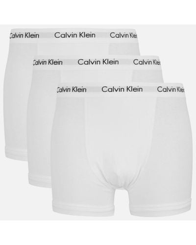 Calvin Klein Cotton Stretch 3-Pack Trunks - White