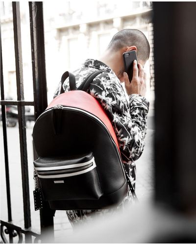 The Kooples Leather Sac À Dos Cuir Bicolore Zayn By in Black for Men | Lyst