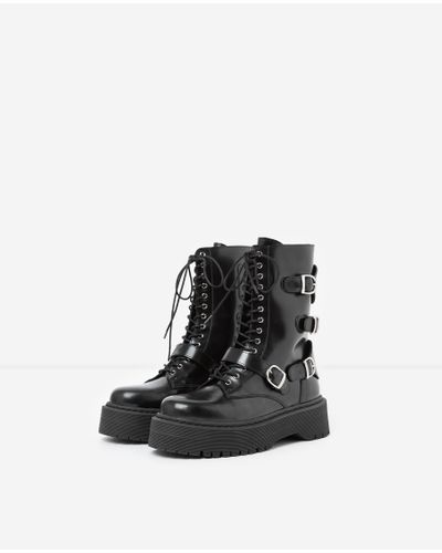 Botas negras charol con cordones y hebilla The Kooples de color Negro | Lyst